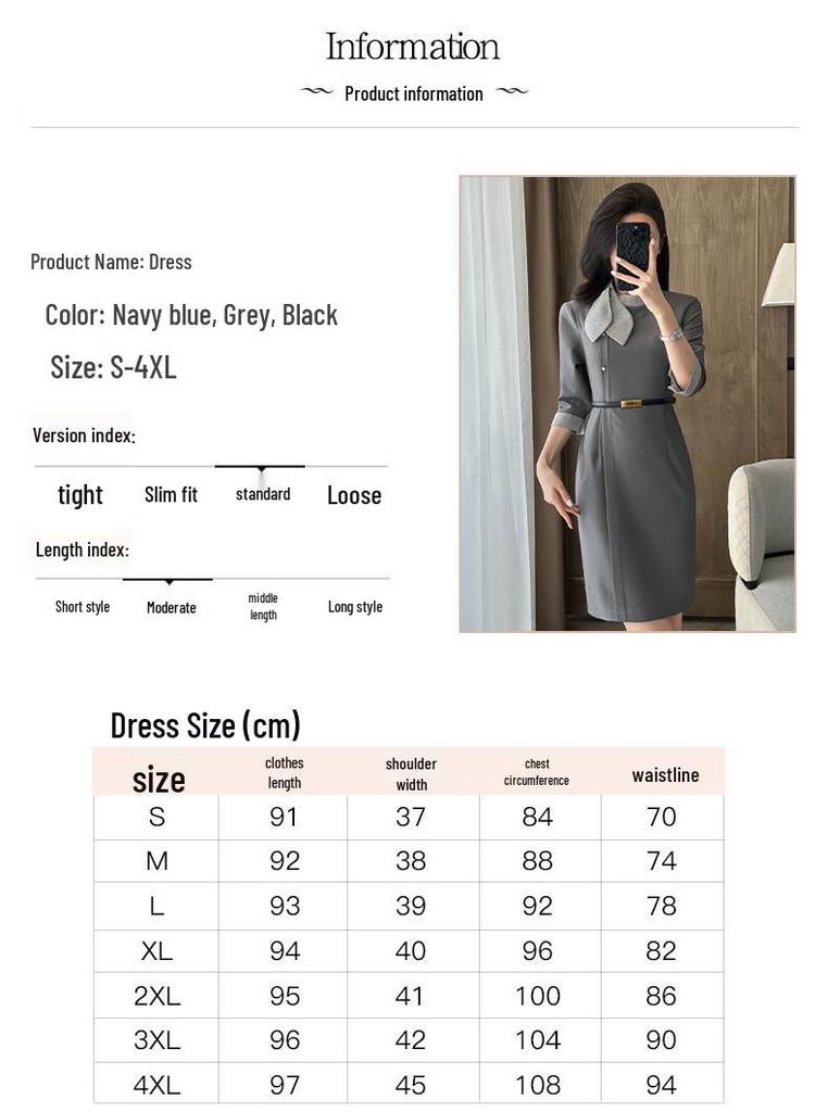 TELUOMAN Women's Professional Mid-Sleeve A-Line Dress