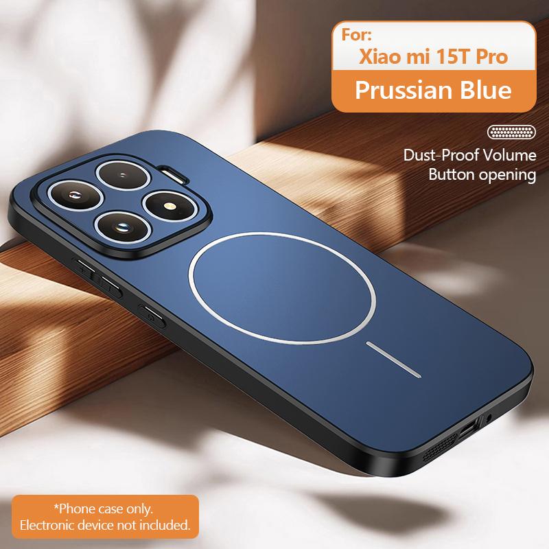 

Luxury Matte For Magsafe Phone Case For Xiaomi 17 Pro Max 15 14 14T 15T POCO F7 Ultra Redmi K80 K70 Pro Magnetic Charge Cover For Xiaomi 17 тёмно-синий