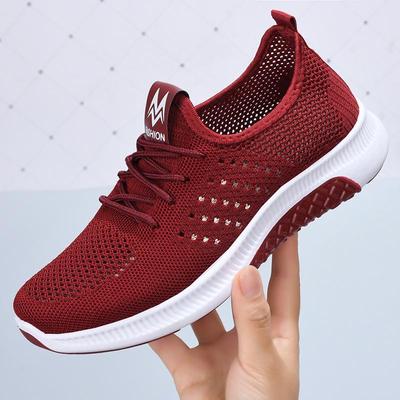 Damen Sommer Mesh Schuhe: Atmungsaktive, modische, lässige Sportsneaker für Mittelalte & Ältere