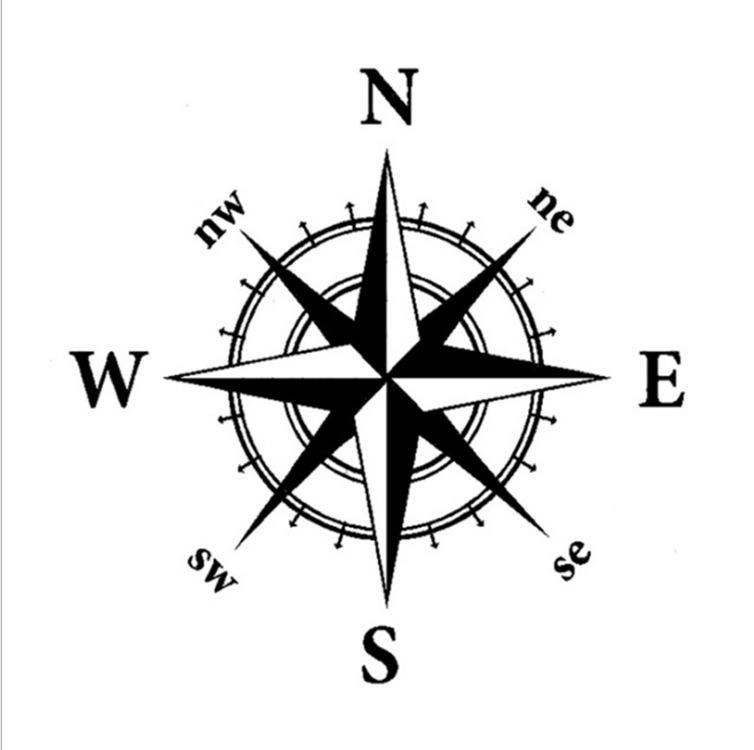 NSWE Nautical Compass Reflective Car Decal