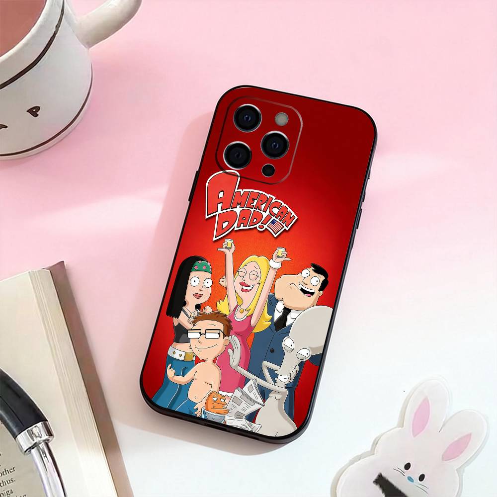 Cartoon A-American Dad Phone Case Silicone Soft For IPhone 17,16,15,14,13,12,11,XS,Plus Pro Max