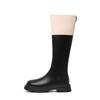 Women's Shoe Splicing Boots, New Xiaoxiangfeng High Boots In Autumn and Winter 2025, Color Matching Thick-soled Rear Zipper Knight Boots