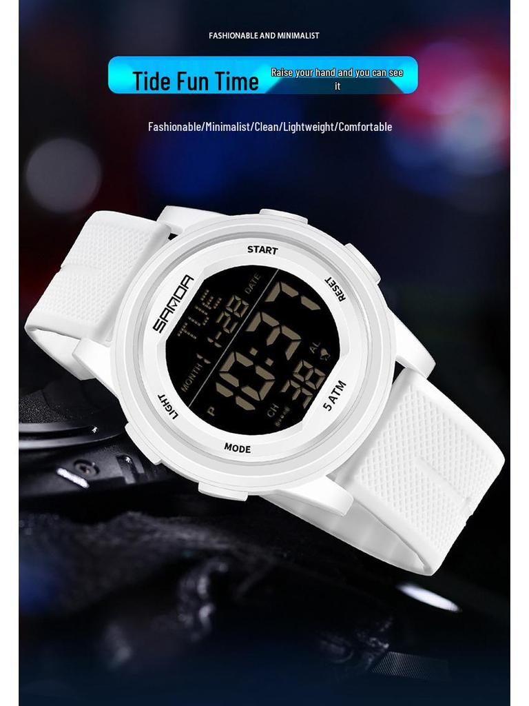Sanda Waterproof Multifunction Electronic Watch for Teens - Trendy Unisex Design with Alarm