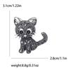 Enamel Cat Pin for Women Unisex Rhinestone Cats Brooch Kitten Lapel Pins Banquet Party Backpack Gifts Jewelry Accessories