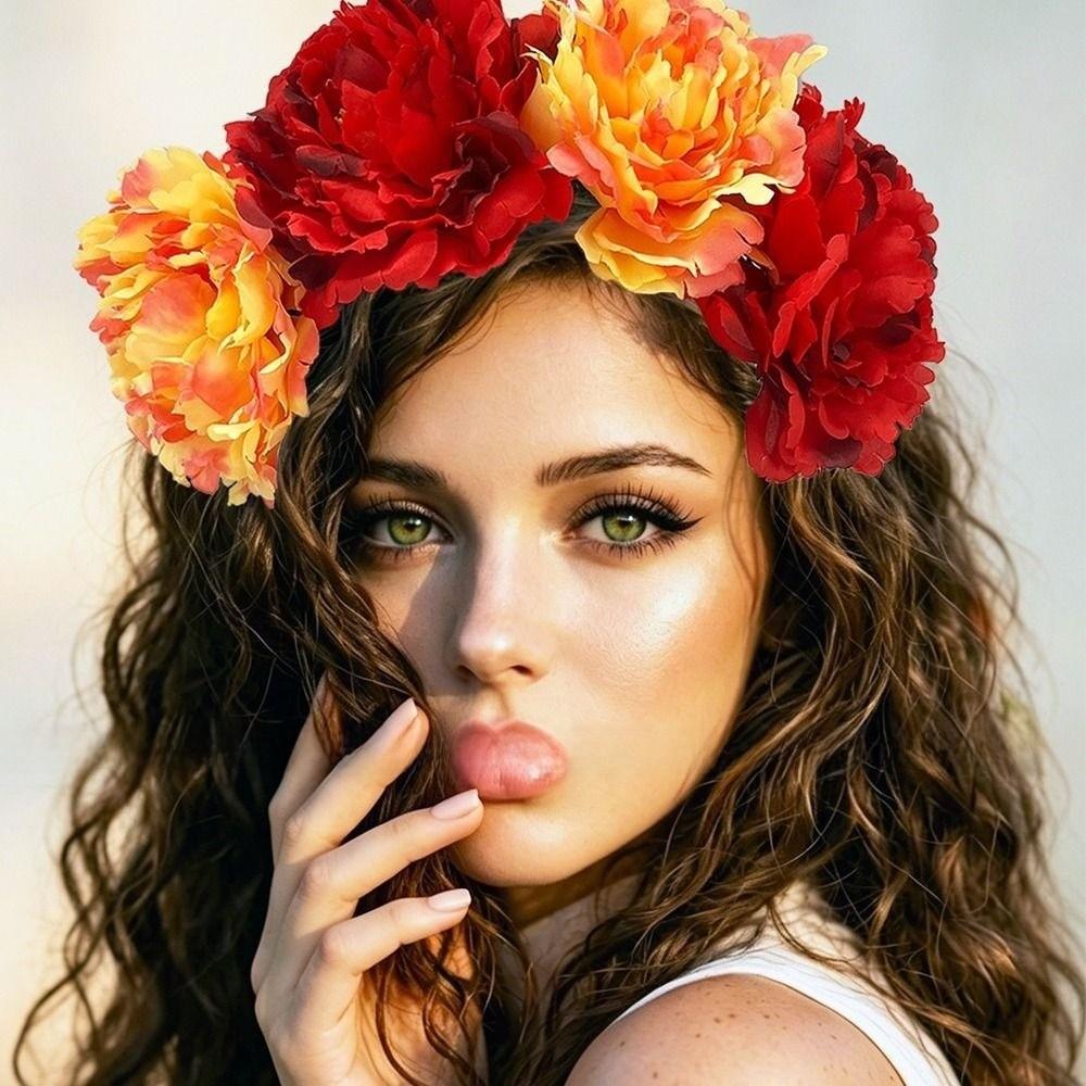 Rose Headpiece Artificial Flower Crown Gorgeous Design Bohemian Hair Accessories Wedding