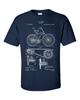 Bicycle T-shirt 1890 Patent Cycling Bike Blueprint CyclisT-shirt