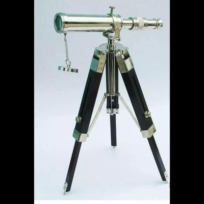 Working Antique Design Table Decor Black Chrome Tripod with Telescope Stand