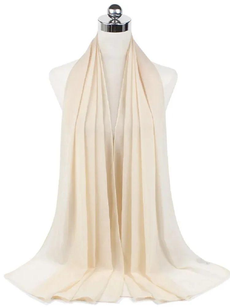 New Fashion Women Solid Chiffon Headscarf Ready To Wear Instant Hijab Scarf Muslim Shawl Islamic Hijabs Arab Wrap Head Scarves