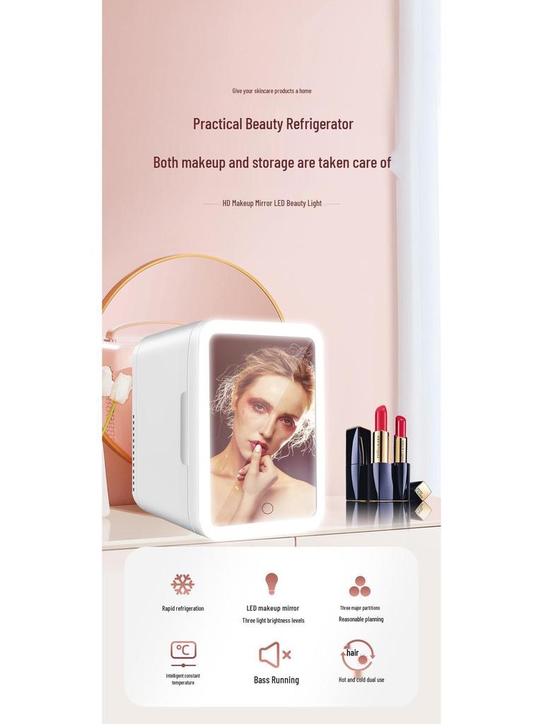 Portable 4L Mini Refrigerator for Skincare, Masks, and Drinks