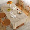 Pastoral Handmade Crochet Tablecloth Cover Towel Retro Woven Hollow Fabric Tablecloth Table Cloth