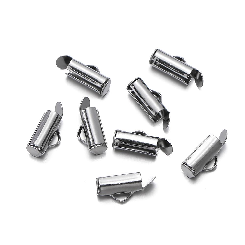 10pcs/lot Fastener Tube Crimp End Caps Slider Clasp Bracelet Buckles for DIY Connectors Loom Jewelry Making Findings Accessories