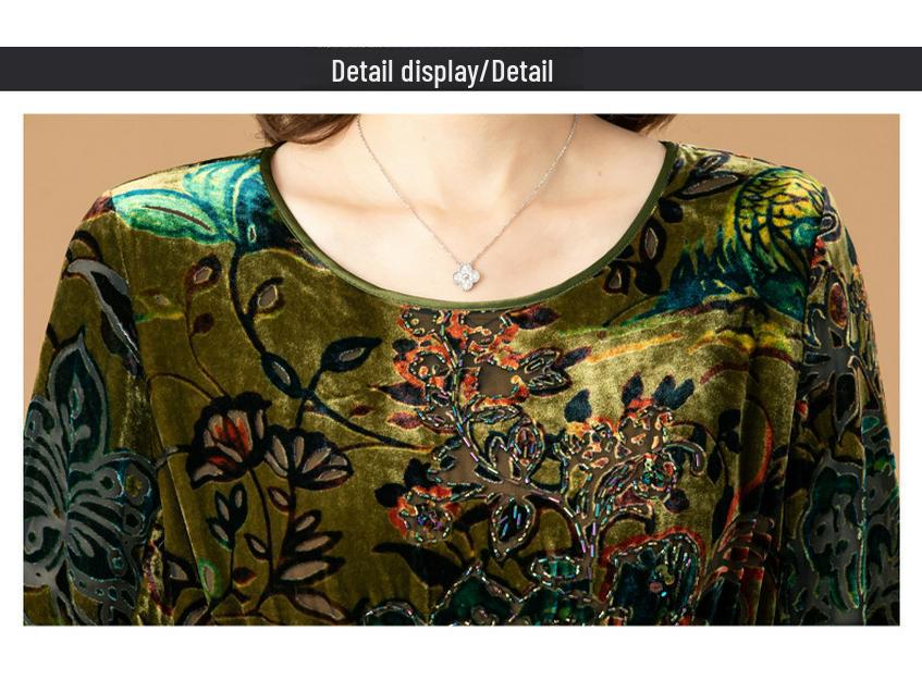 Rochie Slim Hangzhou Real Velvet - Nou Primăvară/Toamnă 2024 Fustă Flock din Mătase de Dud pentru Femei