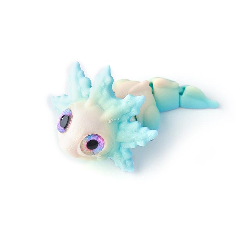 3D Printed Multicolor Articulated Salamander Toy Figurine