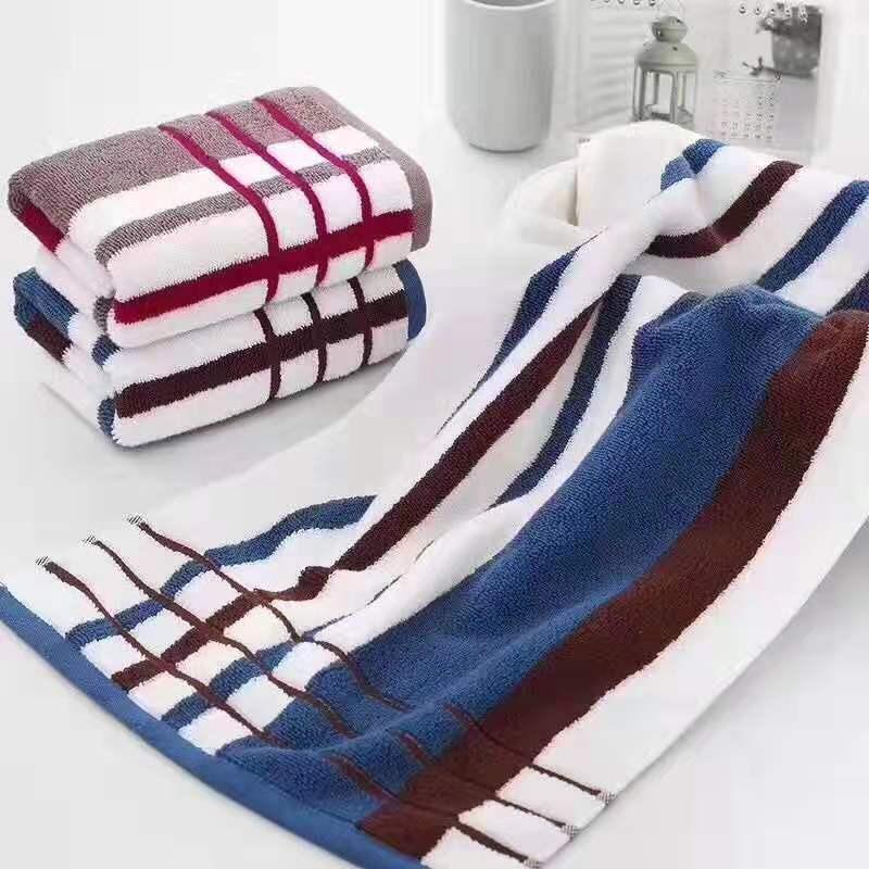 

Утолщенное полотенце для лица из чистого хлопка с нитью, бытовое, для ежедневного использования, подарок, полотенце с вышитой буквой White stripes and blue