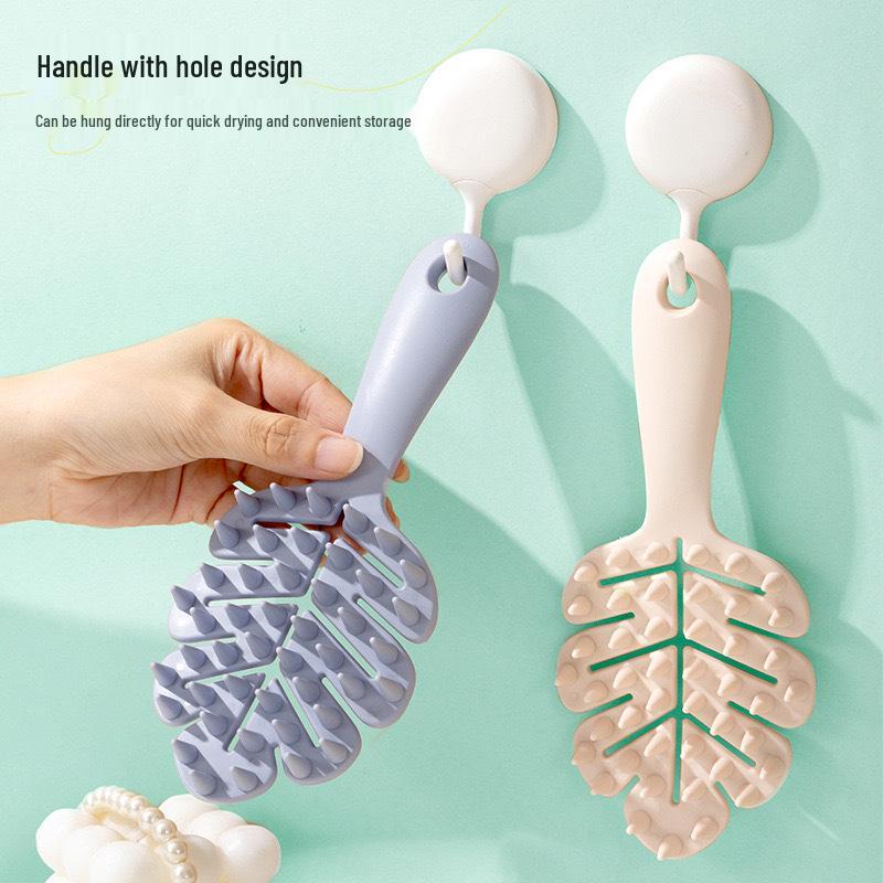 Dual-Use Silicone Scalp Massage Shampoo Brush for Dry & Wet Hair