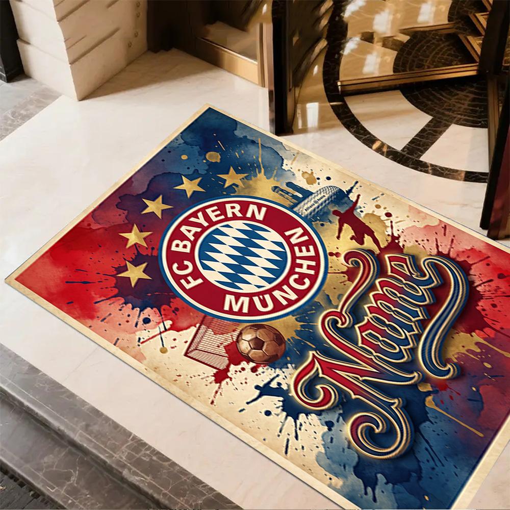 FC Bayern München Fan Art Teppich Design für Studentenwohnheim Küche Esszimmer Spielzimmer Rutschfester Teppich Anime Büro Dekoration Geburtstags-/Weihnachtsgeschenk