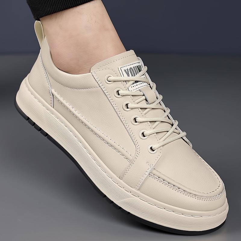 Fashion New Classic Round Toe Sneakers Luxury Brand Man Walking Footwear Men Casual Shoes Men Leather Flats Handmade Mens Skate Shoes