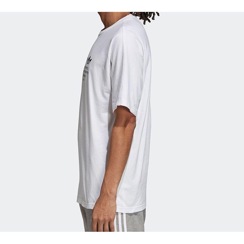 Adidas Originals Trefoil Language Logo Short Sleeve T-Shirt Men Tops White DH2288
