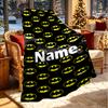 Custom Name Personalized Batman Print Blanket, Home Decor, Bedroom, Sofa, Camping, Couch, Gifts for Birthday Christmas