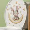 Cartoon Goodnight Bear Rabbit Stars Bathroom Toilet Toilet Stickers Home Beautification and Decoration Stickers