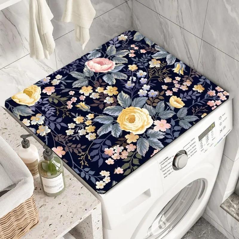 

Yellow Daisy Flowers Washer Dryer Dust Cover Creative Washing Machine Dust Cover Pad Fast Drying Absorbent Protector Mat Fashion 20x30cm-mud