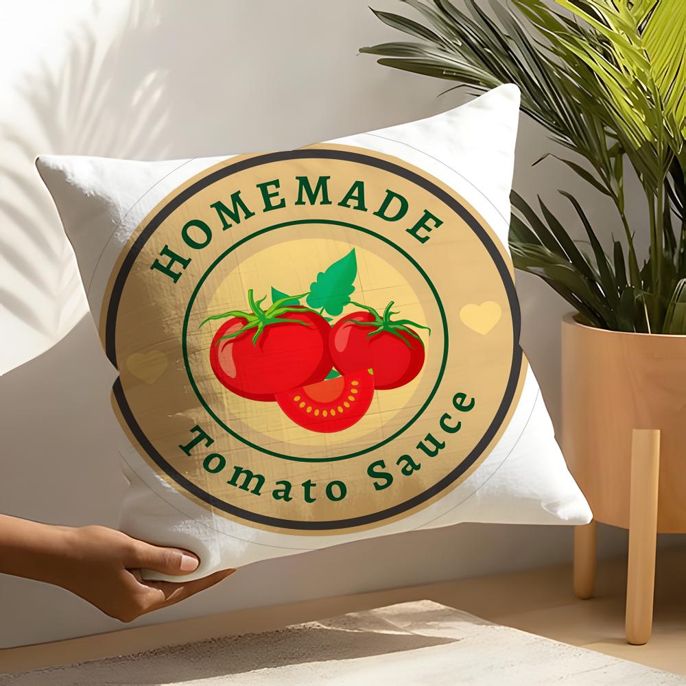 Art Funny Ketchup Label Pillow Case Linen Cushion Covers For Decorative Sofa Home Pillows Case Car Chair Pillows Cases