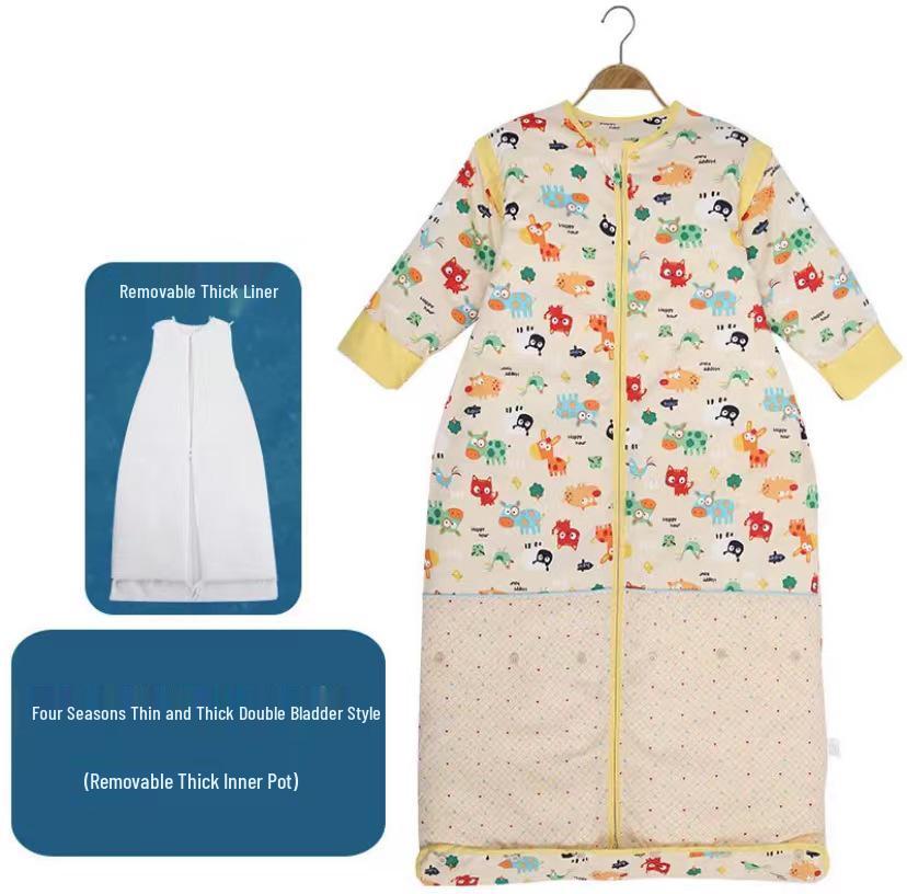 Clearance: Pure Cotton Baby Sleeping Bag – All-Season, Thick, Anti-Kick Quilt for Mid-Large Children with Free Shipping!