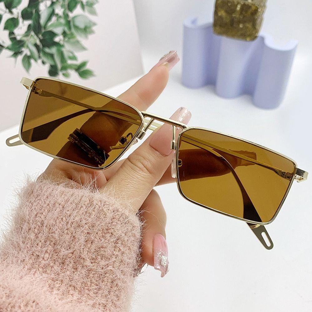 Retro Narrow Rectangular Sunglasses Fashion Korean Small Frame Sun Glasses UV Protection Unisex Eyewear for Women & Men
