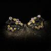 Retro Creative Hollow Zircon Flower Earrings Female Simple and Versatile Earring Jewelry for Women Wedding Party Gift