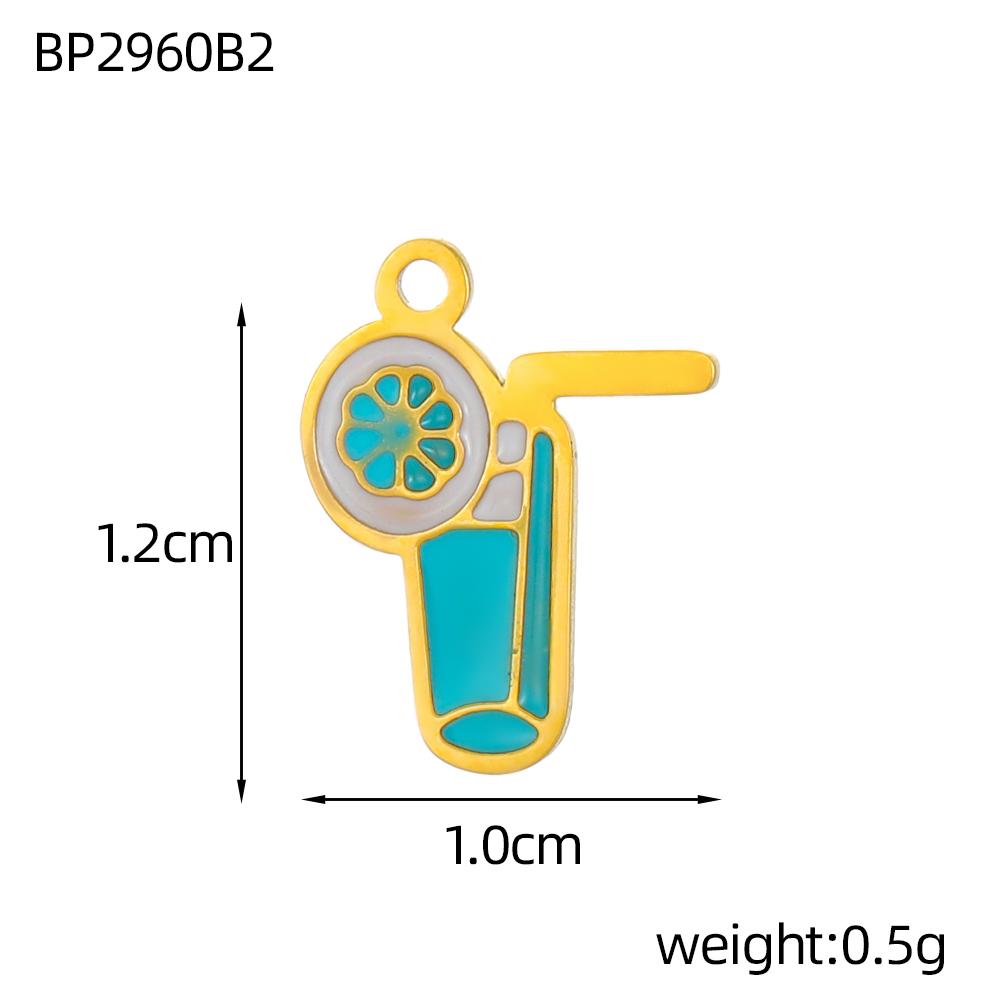 CARLIDANA 2PCS Manna High Quality Stainless Steel Emenal Flower Drinks Gold Color Non Tarnish Beach Ocean Charms for DIY Jewelry