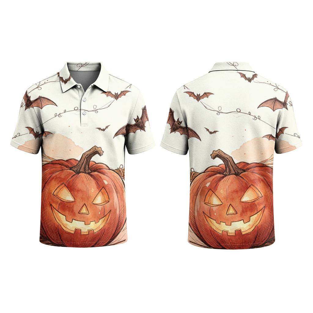 Men's Halloween Printed Short Sleeve T-Shirt for Casual Daily Wear