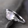 Elegant European & American 18k Rose Gold Plated Moonstone Diamond Engagement Ring with White Opal