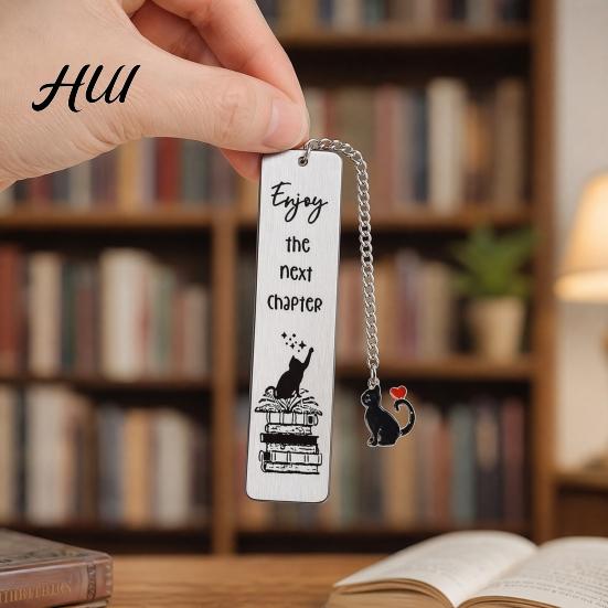 Funny Quote Bookmark Cute Cat Bookmark, Metal Page Marker with Creative Durable Quotes, Stainless Steel for Readers, Lover Gift Cartoon