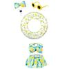 Bikini Porch Goose Outfits, Porch Goose Summer Outfits, Swimsuit with Hat Sunglasses & Swim Ring, Fit 23'' Lawn Goose Statue for Summer Outdoor Garden