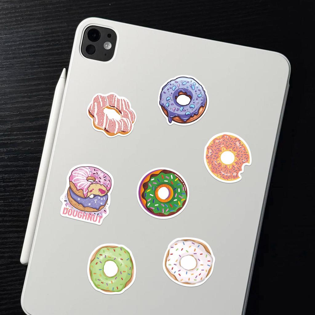 50 Graffiti Sweet Donut Cartoon Stickers for DIY, Suitcase, and Stationery Decoration Set