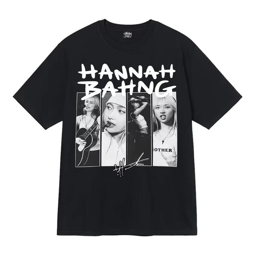

Summer Rapper Hannah Bahng Harajuku Graphics Print O-Neck Tshrit Men Women Tide Casual Clothing Comfort Tshrits S