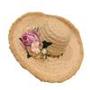 Women Straw Hat Imitation Flower Decor Wide Brim Sun Protection Hat Lightweight Quick-Drying Summer Sun Hat
