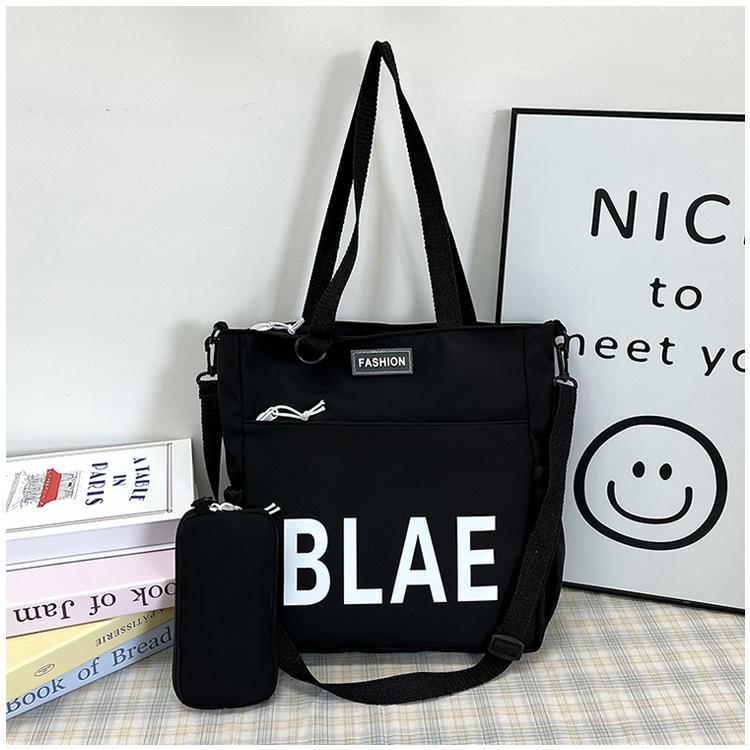 Popular Shoulder Bag Female Simple Casual Student Class Tote Bag Large Capacity Letter Messenger Bag