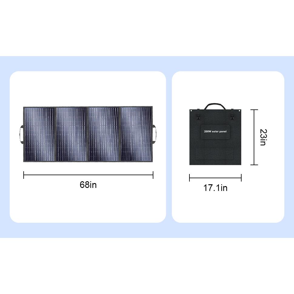 Portable 400W Foldable Solar Panel with ETFE, High Efficiency 24% Monocrystalline Solar Charger for Outdoor Camping