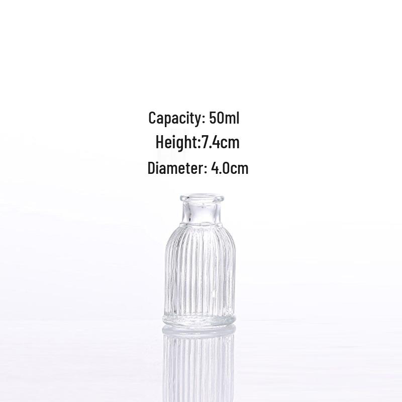 Glass Retro Stripe Aroma Diffuser Bottle, Flameless Fragrance, Multiple Specs, Essential Oil Decanter, Home Living Room Ornament