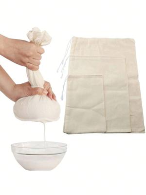 5 adet 20/30/40cm Süt Filtre Torbaları Yeniden Kullanılabilir Soya Yoğurdu Çay Bira Kahve Yağ Gıda Filtre Ağı İpli Mutfak Süzgeci Torbası Süzgeç