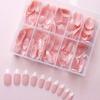 360PCS/Box French Almond False Nail Press On Nails Nude Pink Full Cover Artificial Wearable Fake Nails Tips Manicure Tools