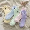 Winter Embroidery Deer Thickening Cotton Women Socks Plush Warm Funny Sleep Cute Sock
