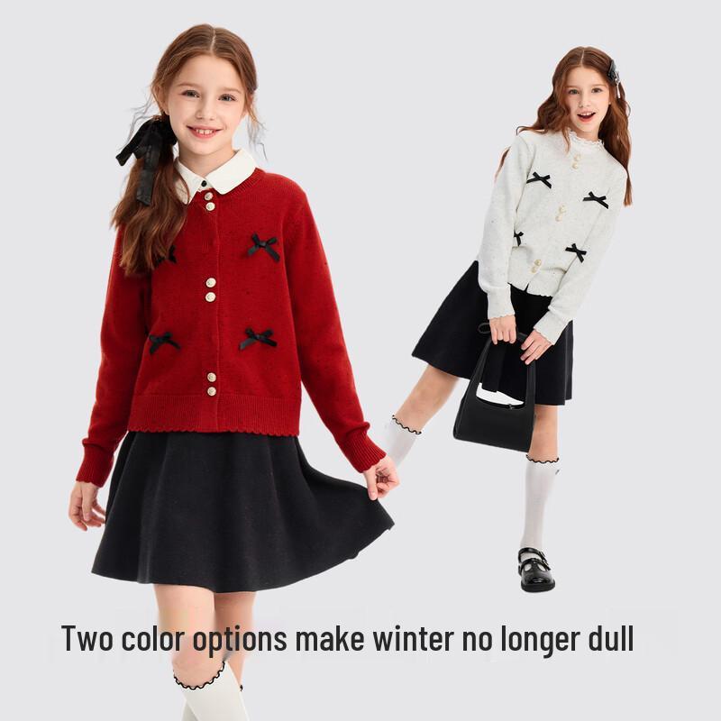 Balabala Girls' Wool-Blend Knit Two-Piece Set