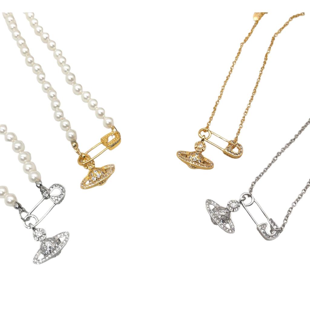 Empress Cixi Saturn Brosch Halsband - Lyxig Dam Gem Nyckelbenskedja