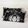 Datura Sun Moon 3D Printed Quilt Cover Bohemian Black White Style Bedding Set Polyester Soft Comfortable Duvet Cover Pillowcases