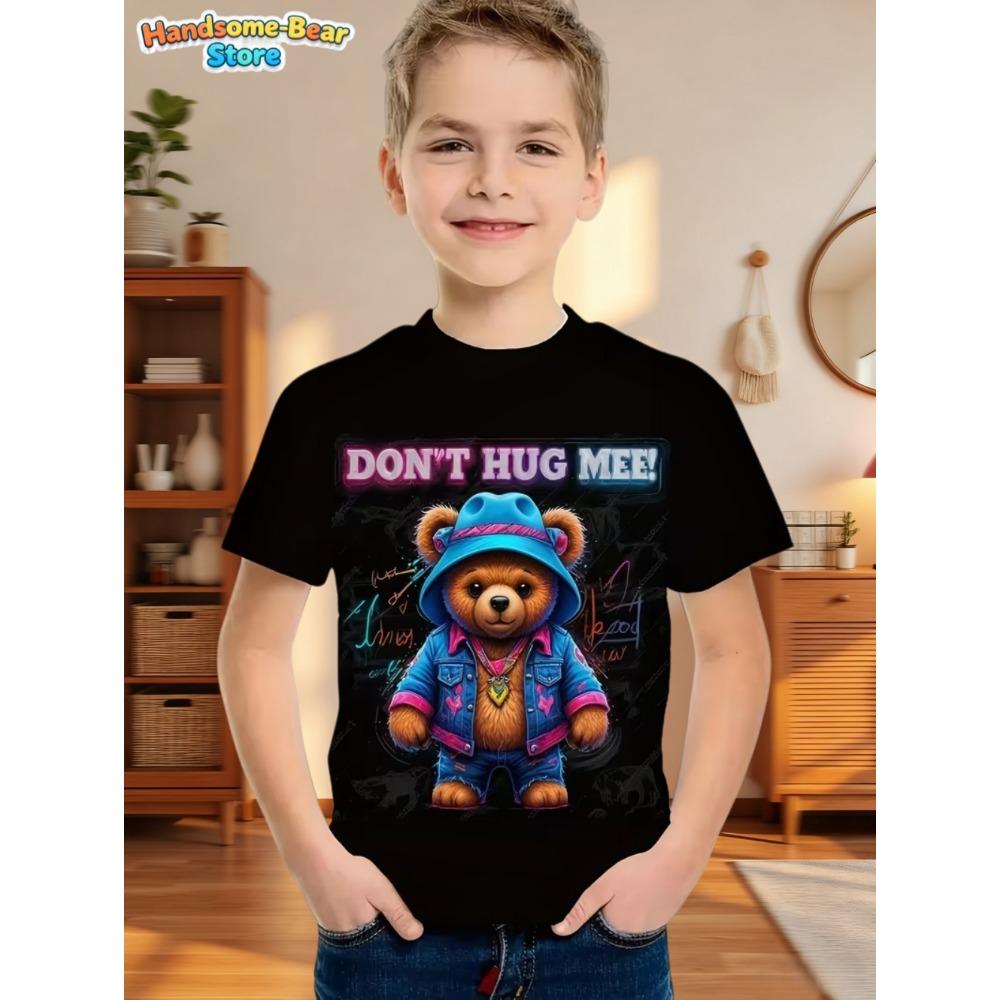 Children's Clothing Clothes for Boy Short Sleeve Boy Child Tee Shirt Kids Clothes Animal 3D Print Fashion O-Neck Summer Clothes