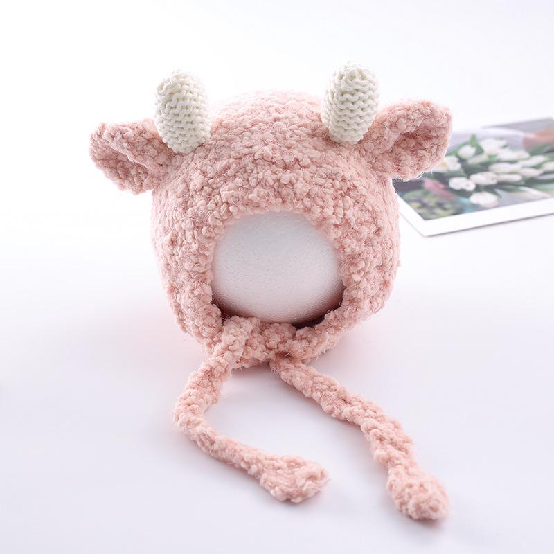 Solid Color Plush Baby Ear Protection Hat for Boys and Girls - Warm Autumn/Winter Style