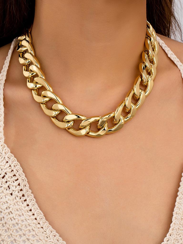 ZA Non-mainstream Hip-hop Punk Style Electroplating Platinum Trend with Creative Street Necklace Jewelry Short