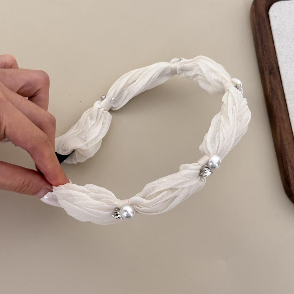 Sada gumiček do vlasů scrunchie pro dívky ženy doplňky korejská gumová mašle perla víla vintage designová kroužková móda